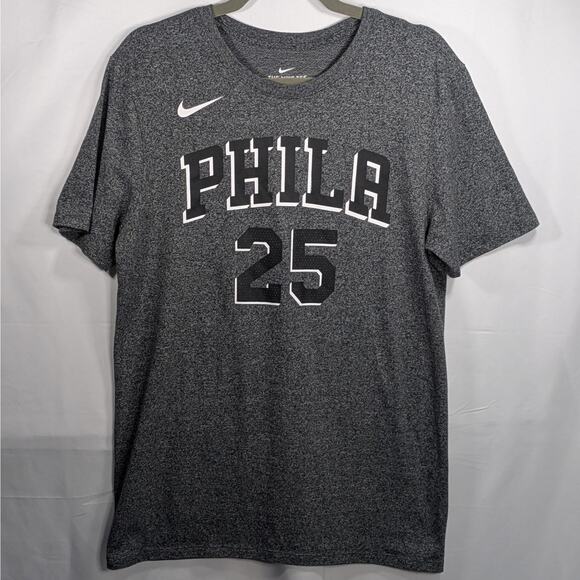 Nike Philadelphia 76ers Ben Simons Gray T Shirt Mens Size M Short Sleeve - Picture 2 of 5